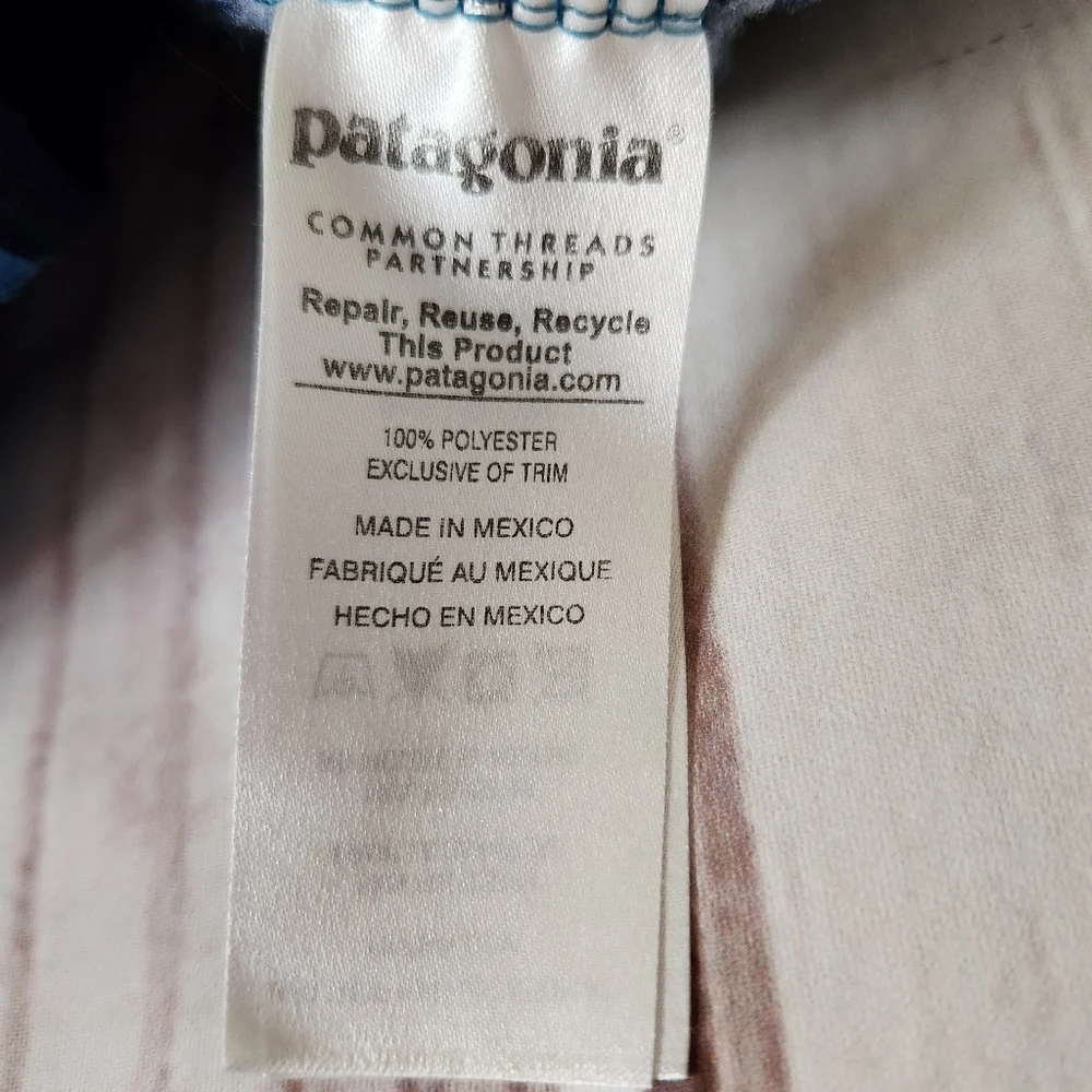 Patagonia "Synchilla Snap-T Fleece" Pullover Fitz Stripe Blue | Women's Size XL - Picture 8 of 12